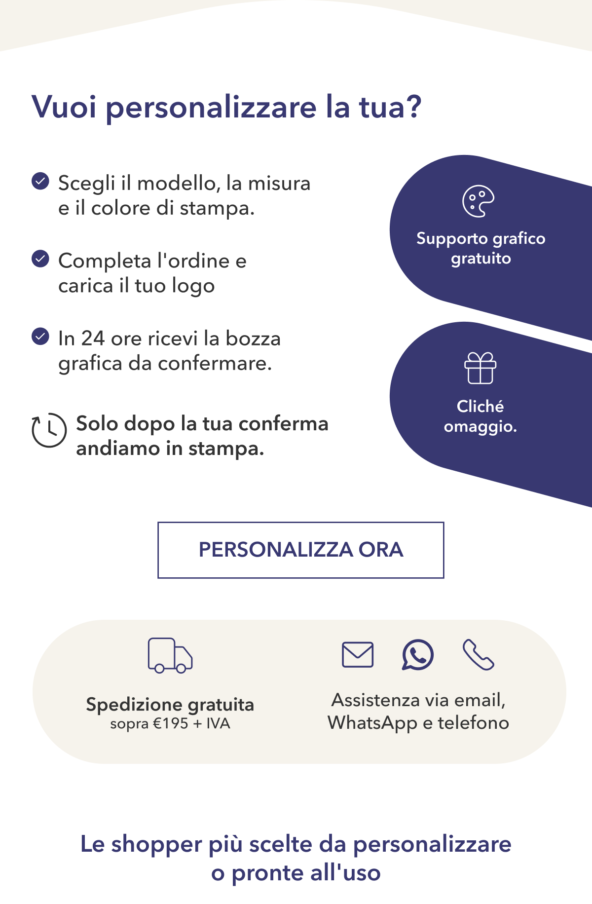 Personalizza ora