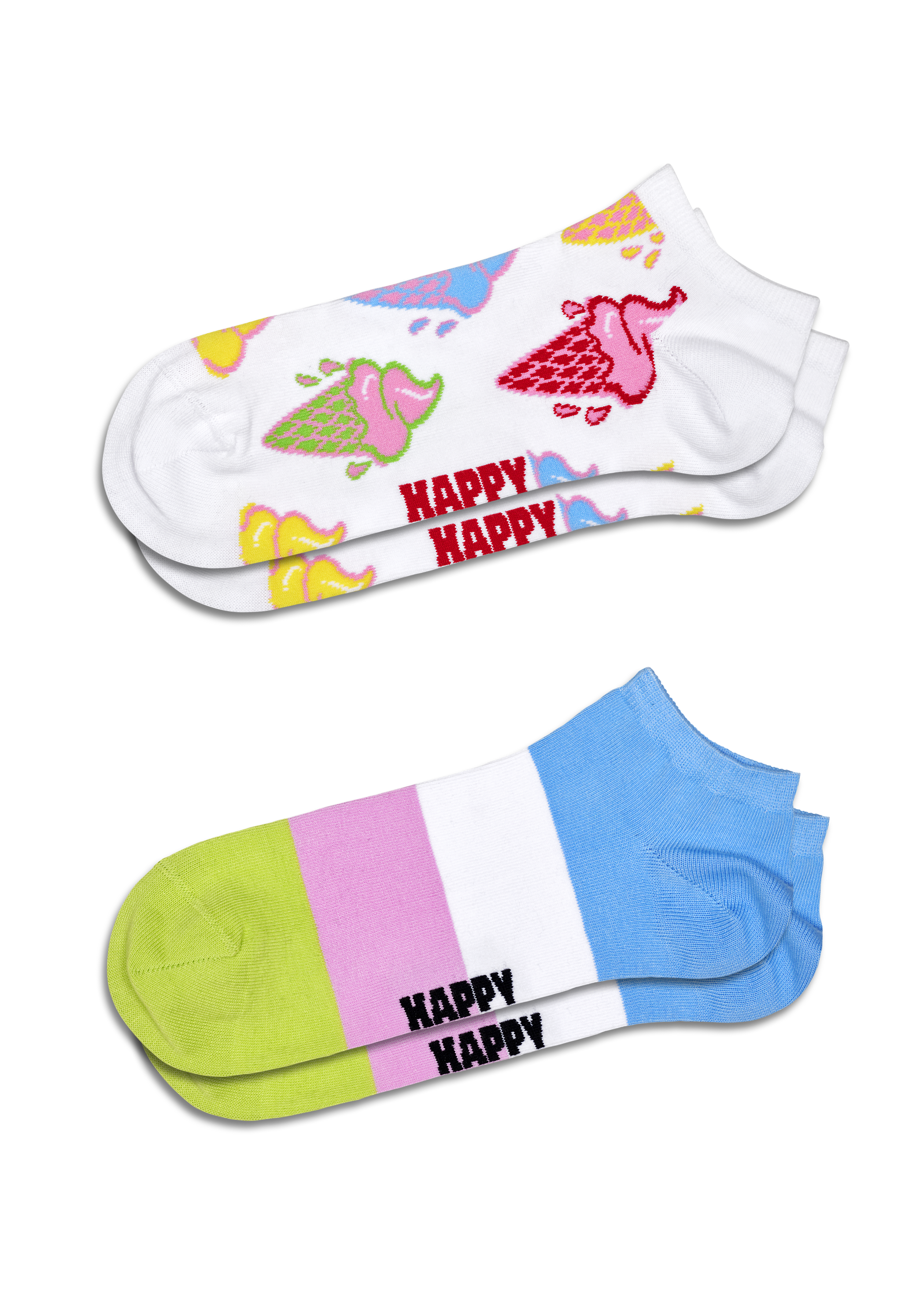 Confezione da 2 calzini bassi Ice Cream & Stripe