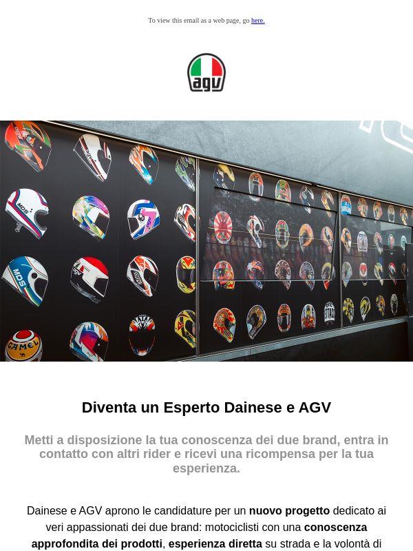Conosci davvero Dainese e AGV? Condividi la tua esperienza e ricevi una ricompensa.