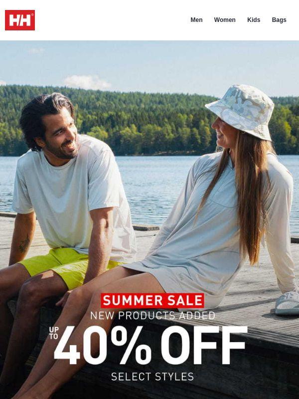 Summer sale—up to 40% off