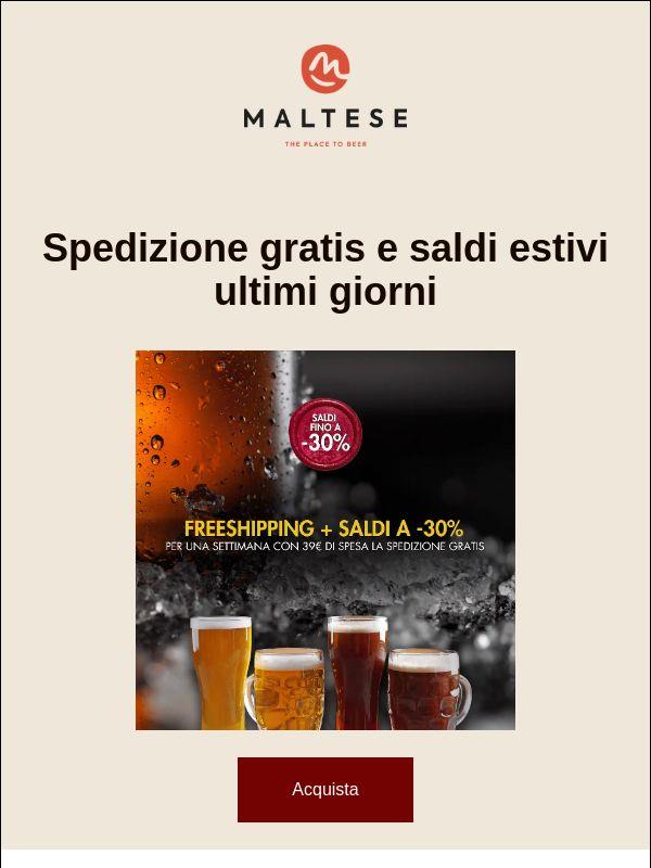 Spedizione gratis + SALDI A -30%  🚚 ultimi 3 giorni