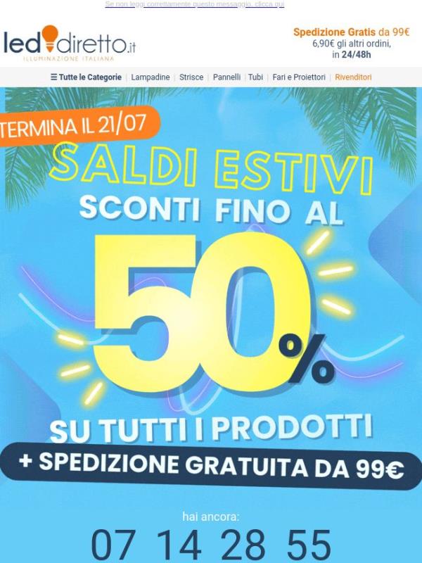 ☀️ Saldi Estivi! SCONTO 50% su Tutto per pochi giorni