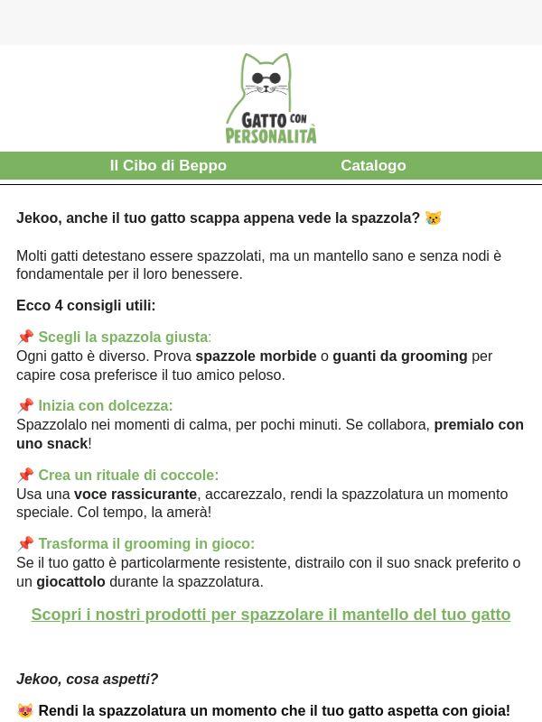 Il tuo gatto non si vuole far spazzolare?