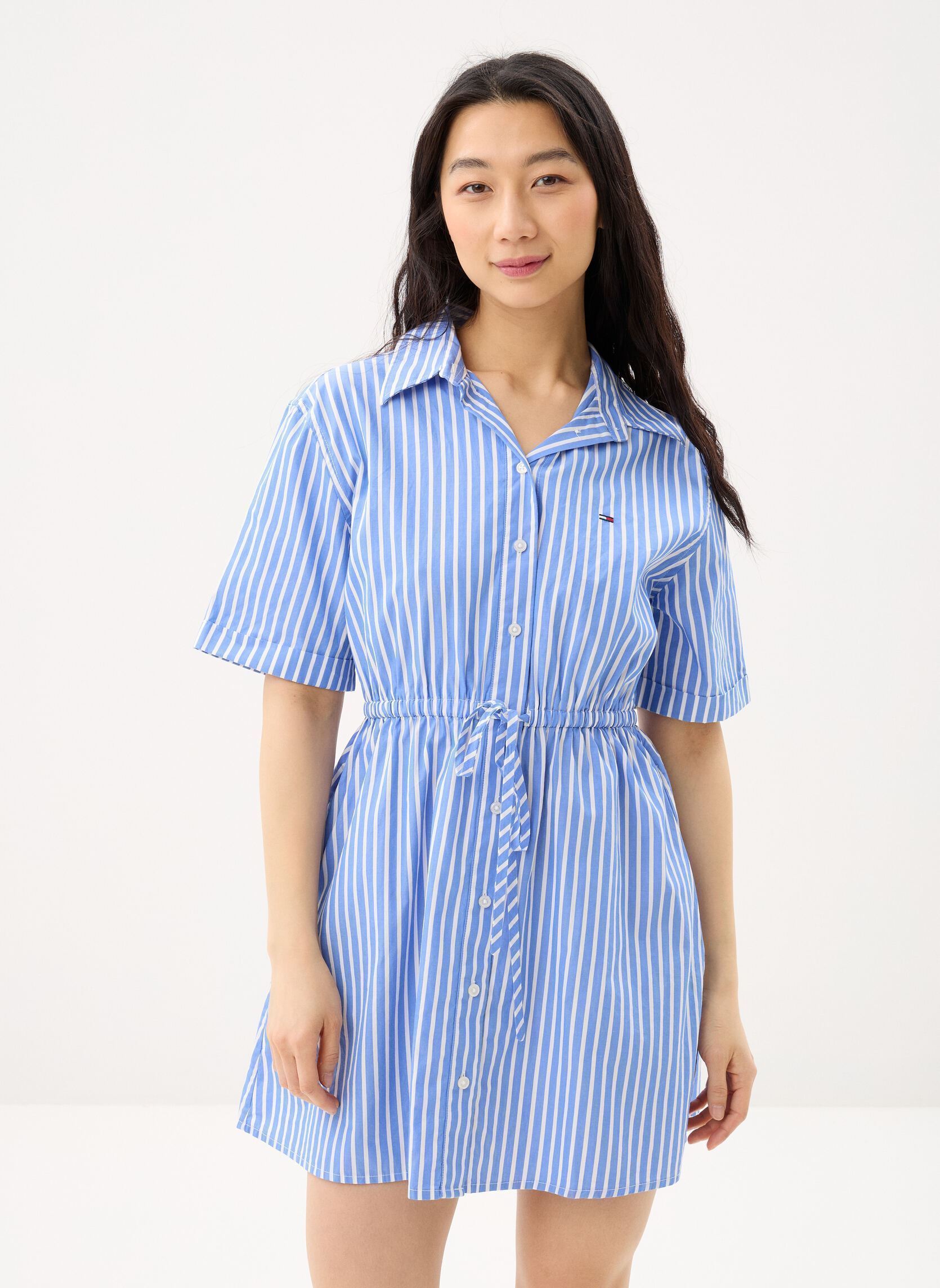Tommy Jeans Abiti camicia Tjw Mini Stripe Shirt Dress DW0DW20617 donna blu