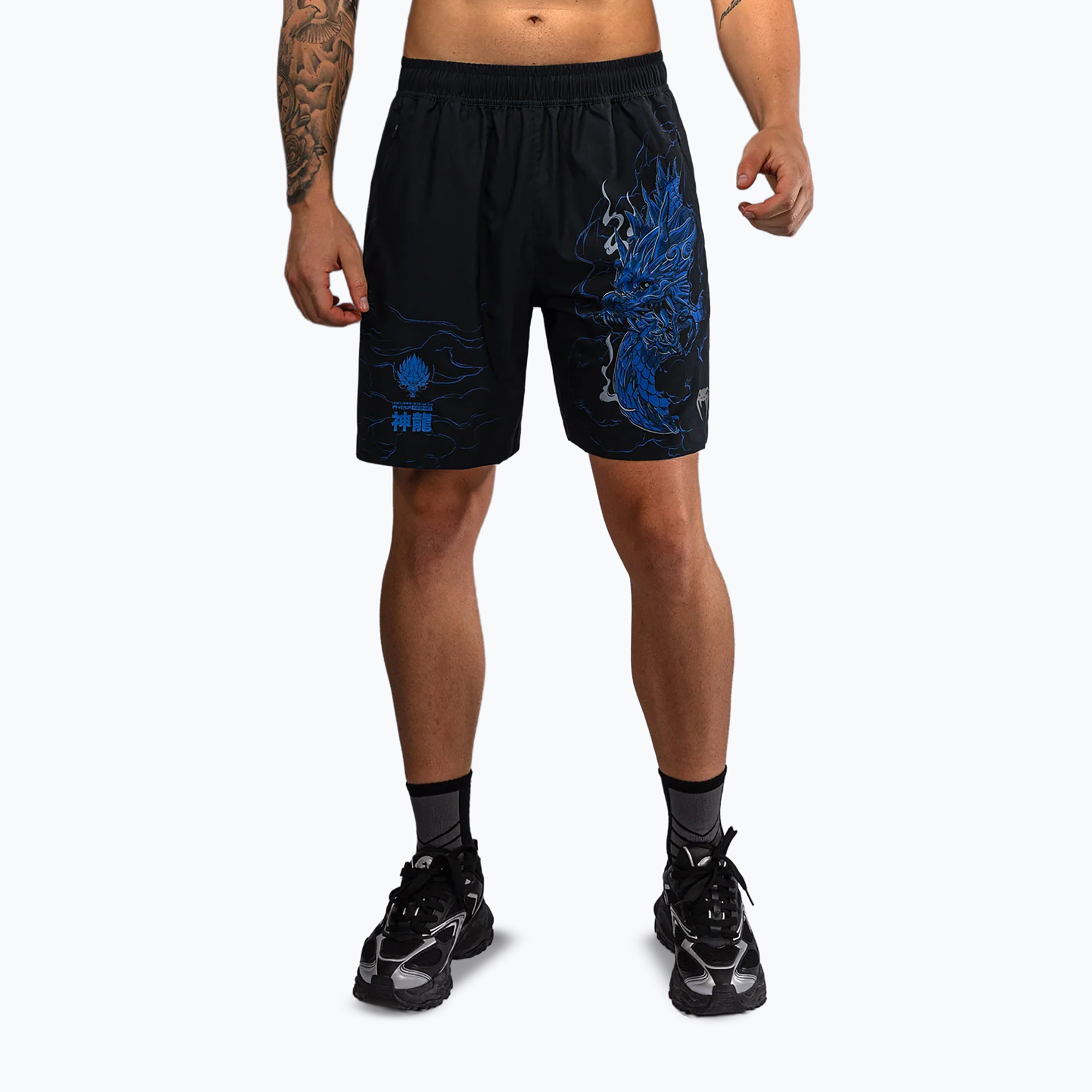 Pantaloncini da allenamento uomo Venum Thunder Dragon Training Black/Royal Blue