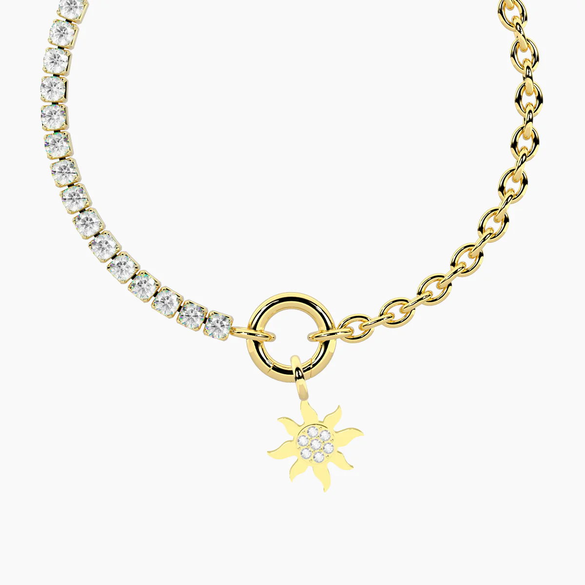 Image of Bracciale dorato DUETTO con ciondolo SOLE