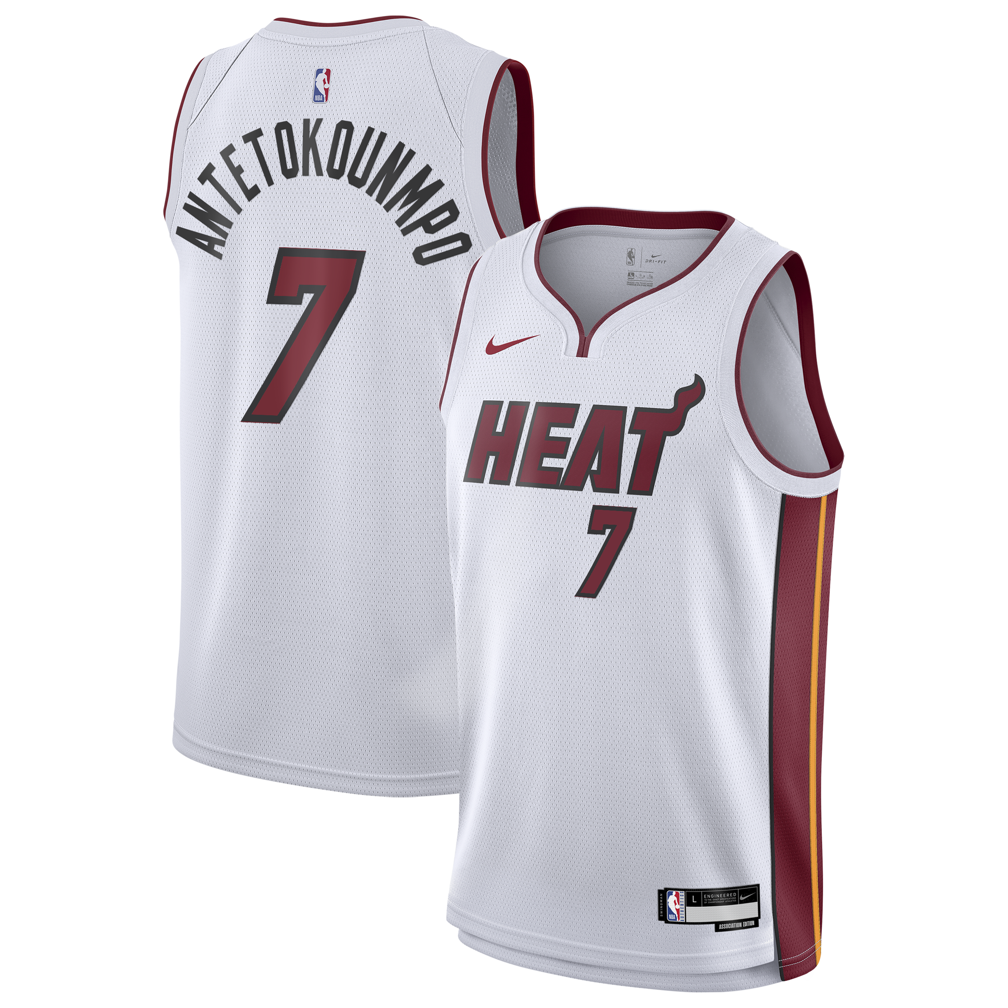 Maglia Miami Heat Nike Association Edition Swingman - Bianca - Giannis Antetokounmpo - Ragazzi