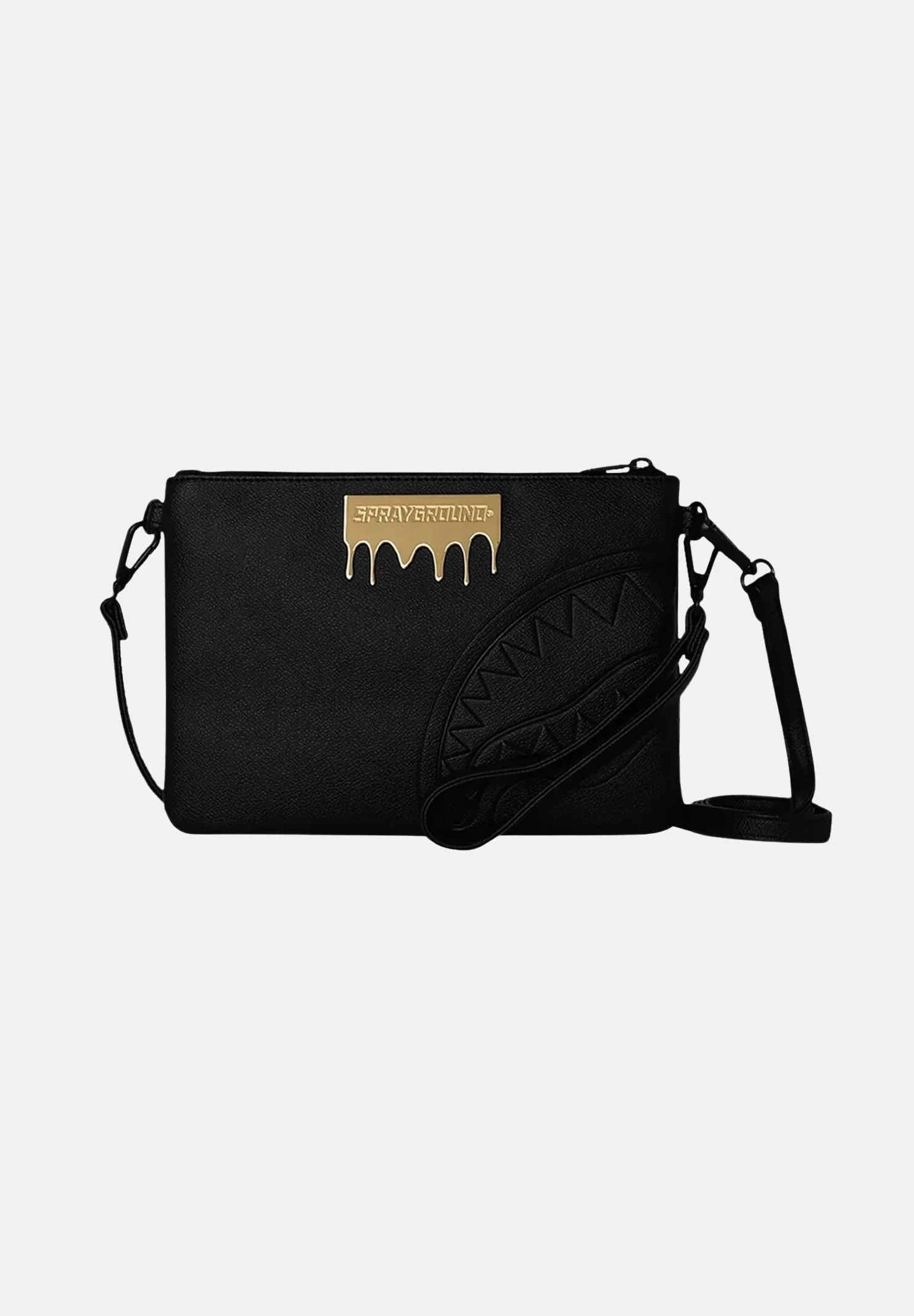 Image of SPRAYGROUND Pochette GOLD BRICK LUX nera per uomo e donna