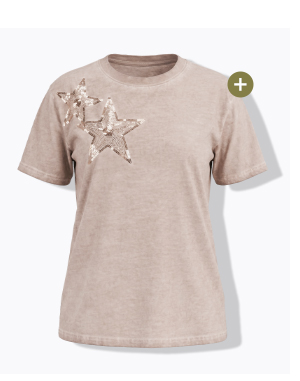 T-shirt dal taglio oversize con stella marina, scollo a girocollo e mezze maniche