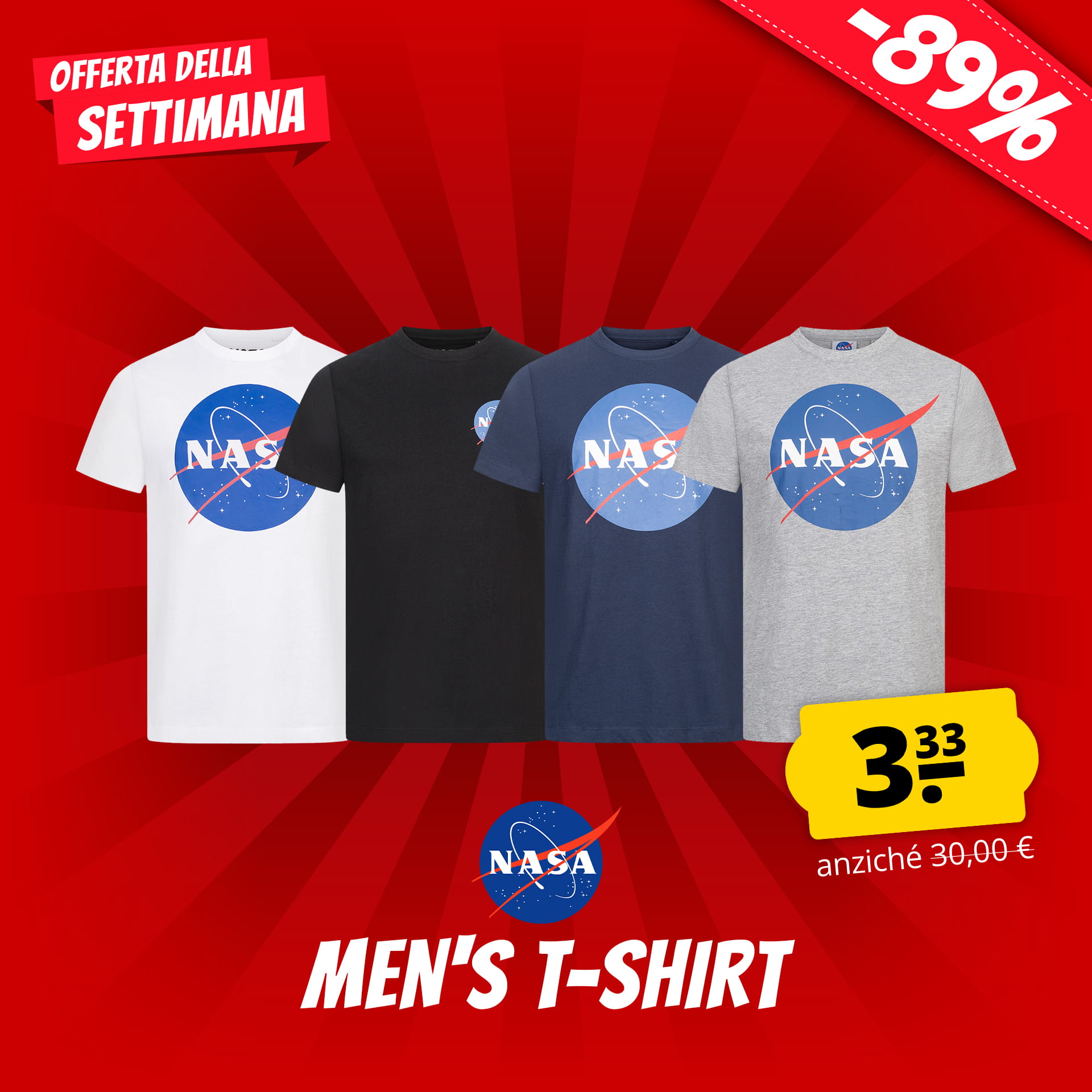 nasa circle logo uomo tshirt