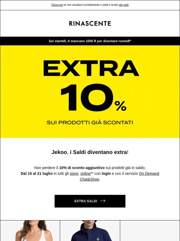 Saldi, ora con extra 10% di sconto!