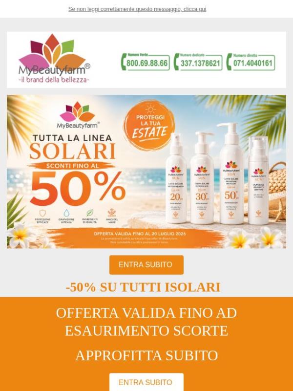 Solari SOTTOCOSTO! -50% SU TUTTI I SOLARI ! Approfitta subito dell'offerta!