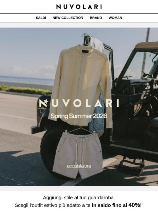 SALDI up to 40%| Rinnova il tuo look con Nuvolari