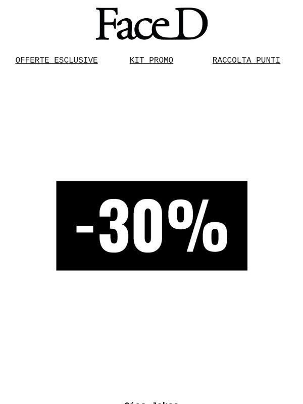 Continuano gli sconti al 30%