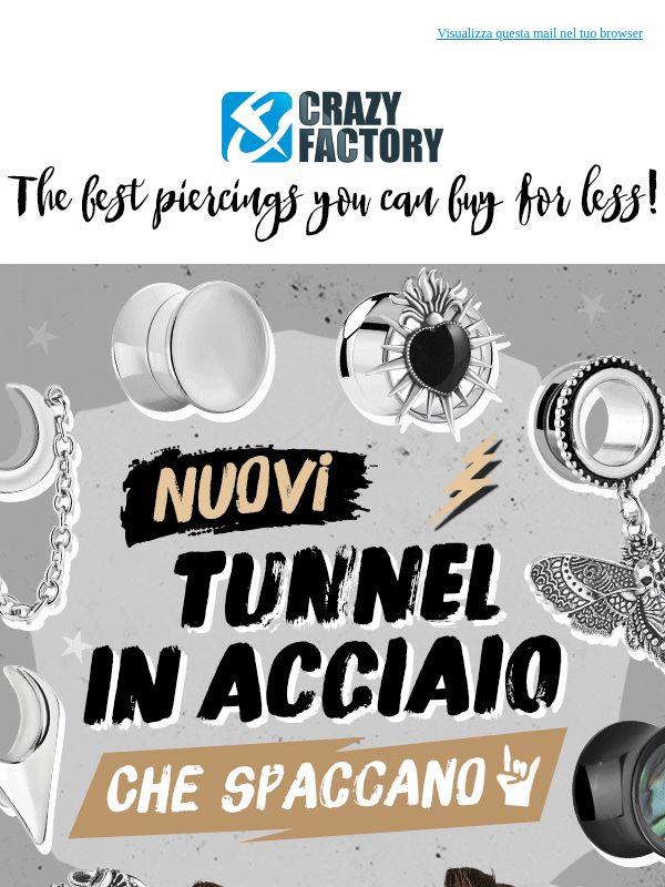 🎉 Lancio in grande stile! Nuovi tunnel e plug in acciaio e vetro, .
