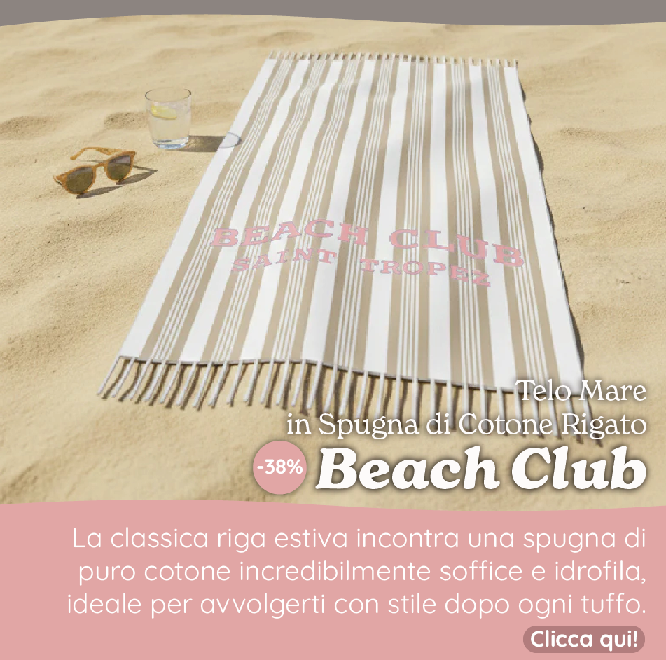 Telo Mare in Spugna di Cotone Rigato - Beach Club