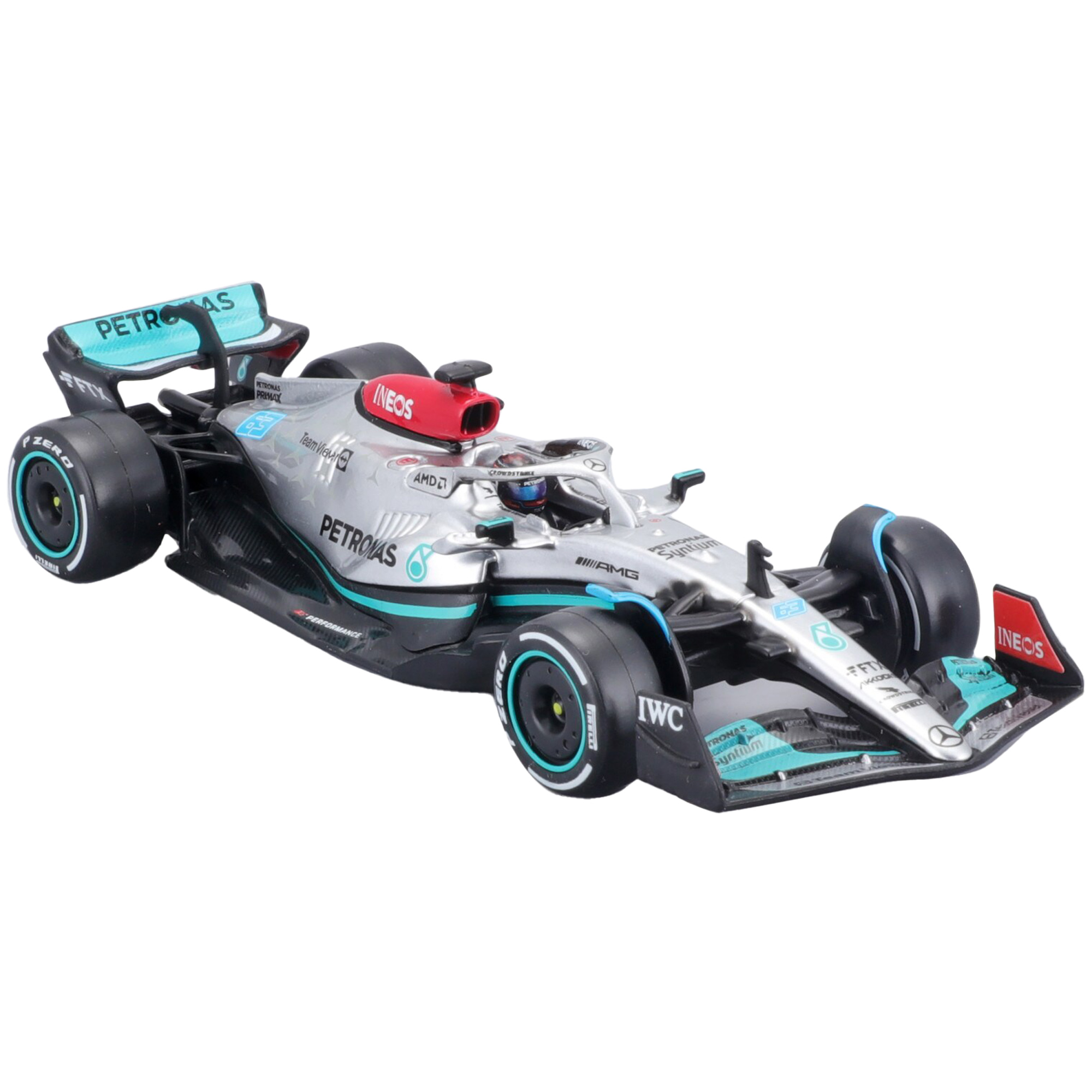 Mercedes 2022 W13 E Performance No.63 - Modello George Russell 1:43 con figura