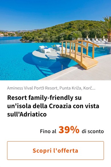 Resort family-friendly su un'isola della Croazia con vista sull'Adriatico