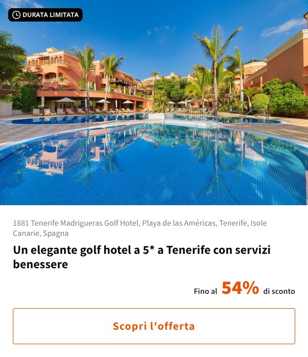 Un elegante golf hotel a 5* a Tenerife con servizi benessere