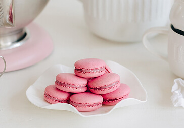 Pink raspberry macarons