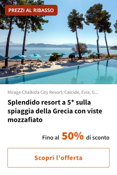 Splendido resort a 5* sulla spiaggia della Grecia con viste mozzafiato