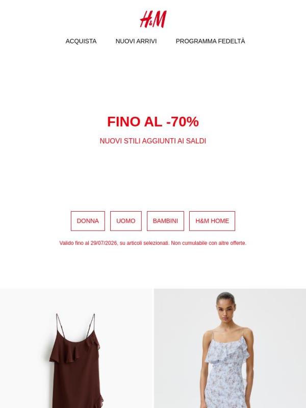Fino al -70% | Nuovi stili aggiunti