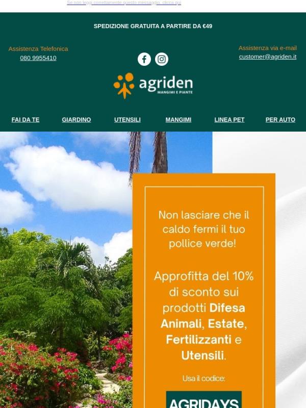 Risparmiare conviene, soprattutto con Agriden! 🌿 Scopri le promozioni riservate a te!