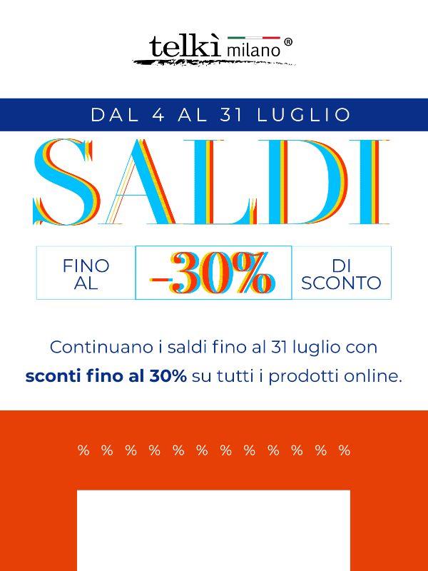 I saldi continuano con sconti fino al 30%