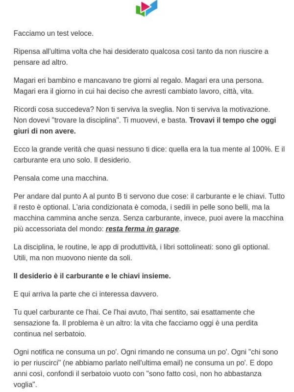 Ricordi quando volevi qualcosa da morire?