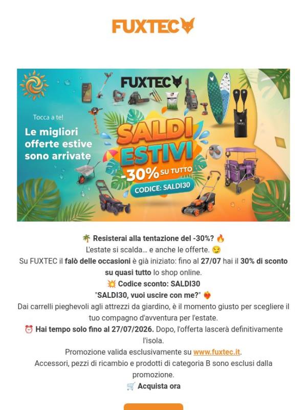SALDI30: resisterai alla tentazione del -30%?