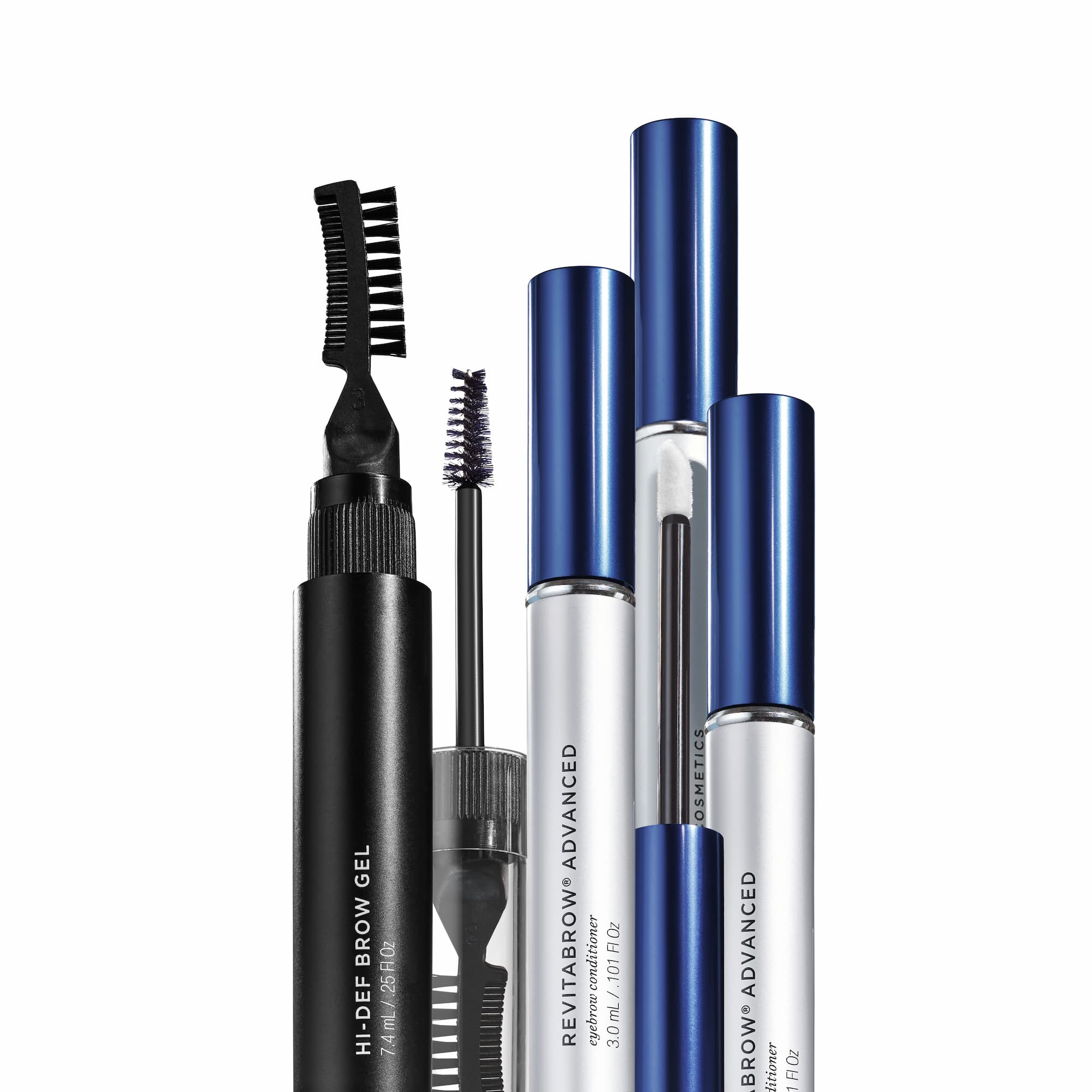 an image of a mascara and mascara brush are on a white surface