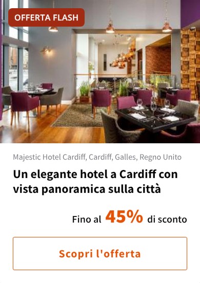 Un elegante hotel a Cardiff con vista panoramica sulla città