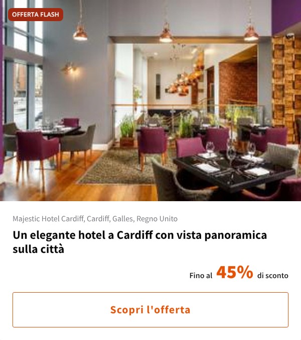 Un elegante hotel a Cardiff con vista panoramica sulla città