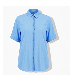 Blusa dal taglio svasato con colletto da camicia e mezze maniche