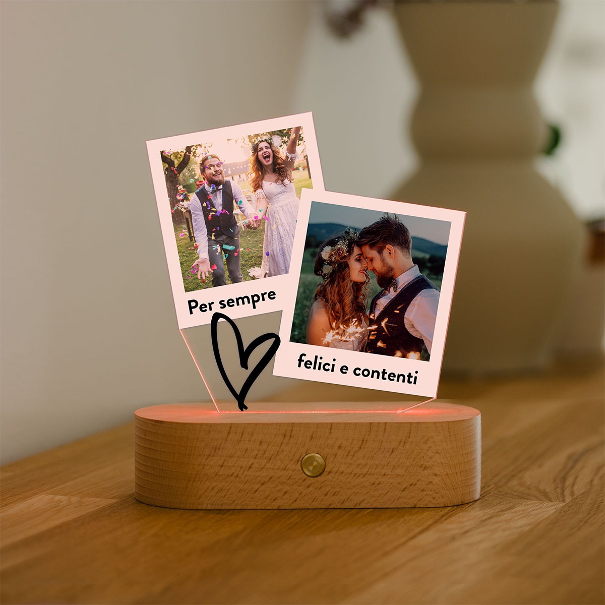 Image of Lampada LED Personalizzata con Foto Polaroid