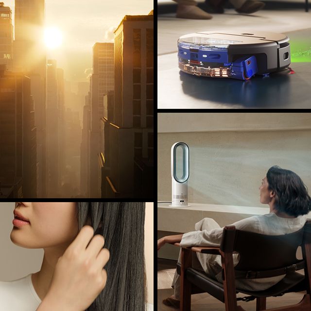 Collage of Dyson devices and machines used around the home.