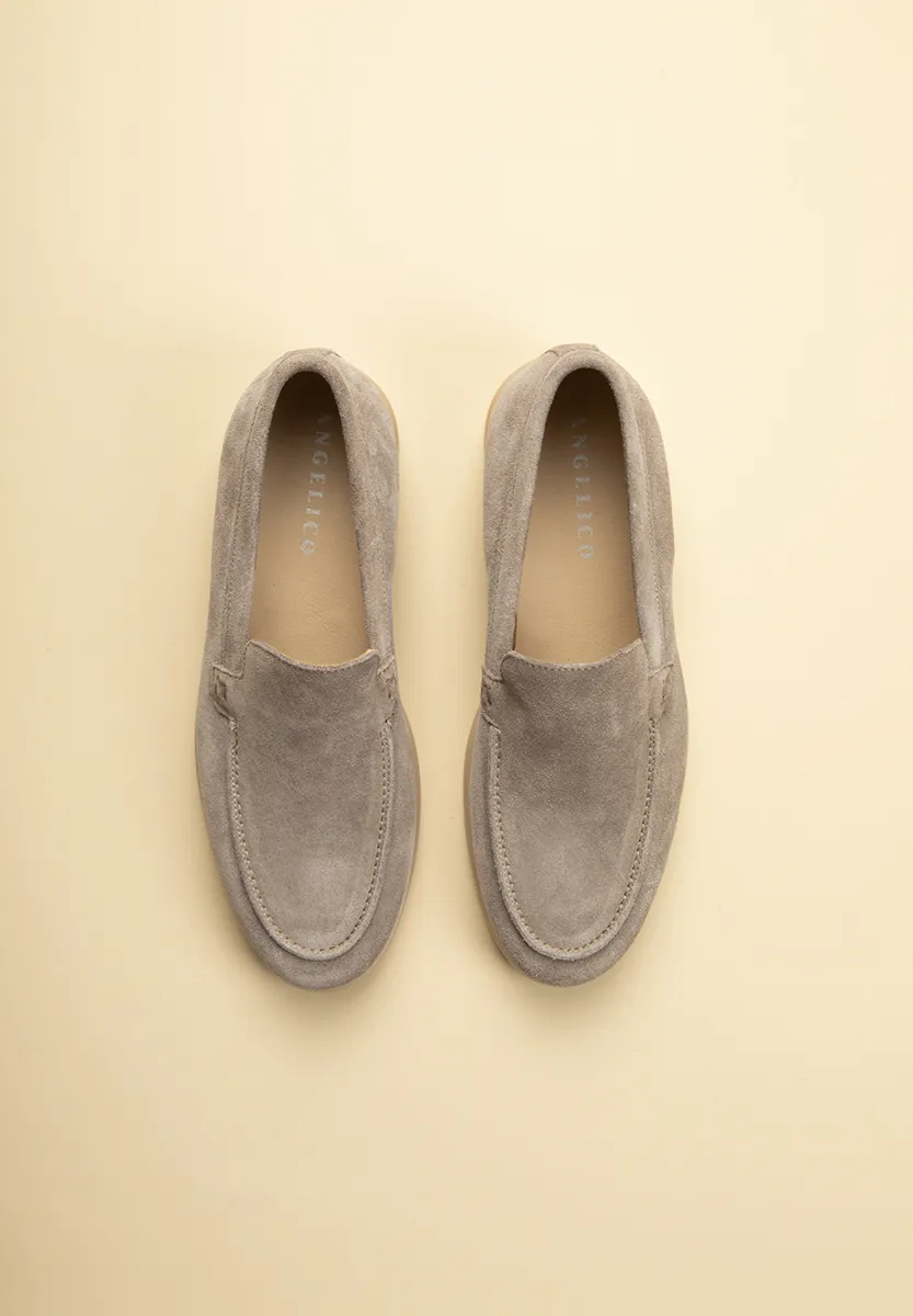 Image of Mocassini beige slip-on pelle scamosciata