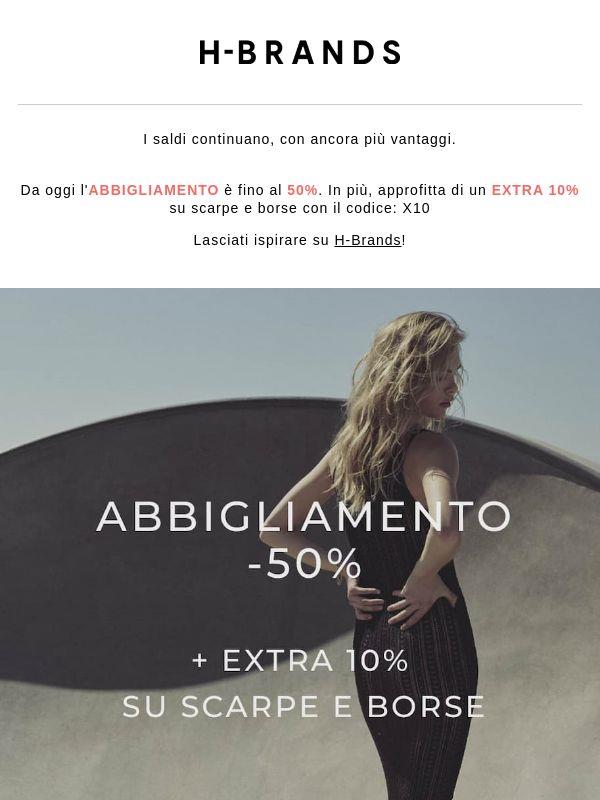 Abbigliamento -50% | Extra -10% su scarpe e borse ⏰
