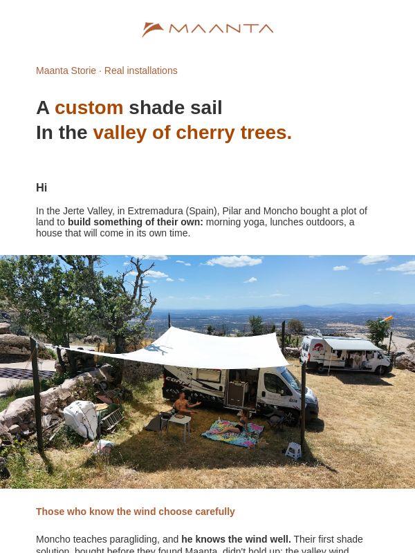 A shade sail for a paragliding champion