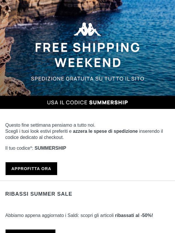 Spedizione gratuita questo weekend 🚚