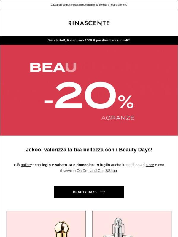 -20% Cosmetica e Fragranze con i Beauty Days