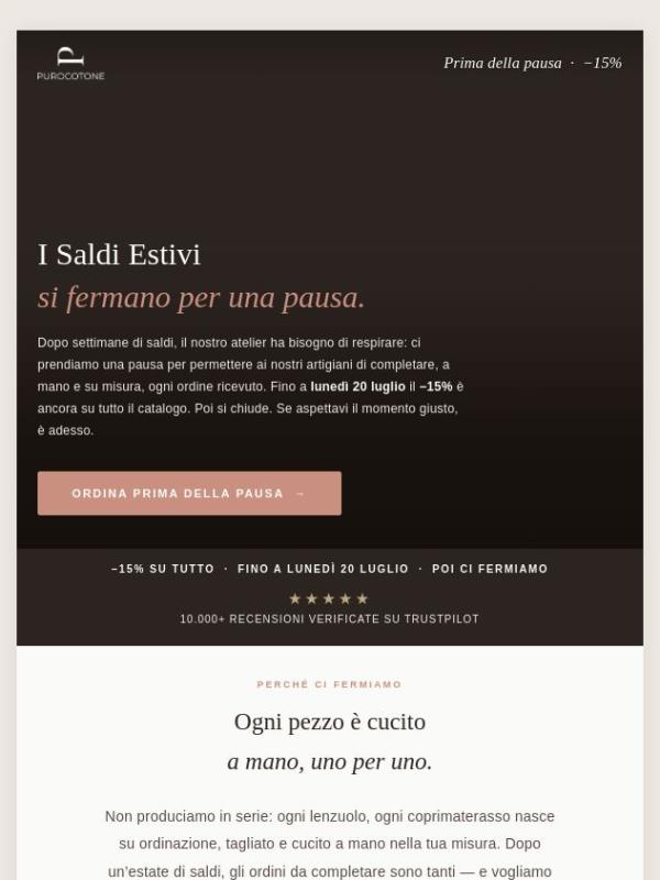 Ultimi giorni di Saldi! Ci fermiamo Lunedì.