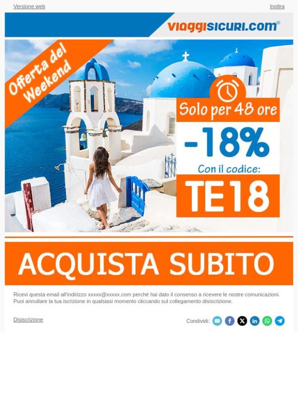 Offerta del Weekend: - 18% su tutte le nostre polizze!