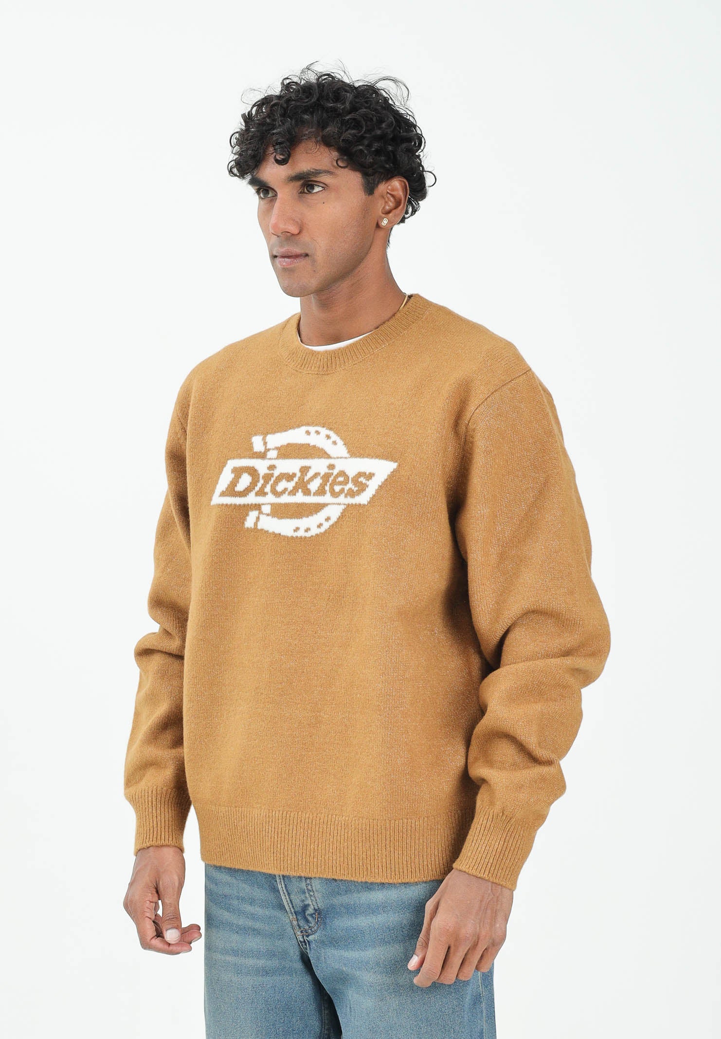 Image of DICKIES Maglione girocollo Ruston cammello da uomo