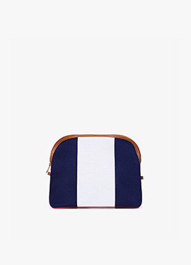 Trousse Large Stripe in Bianco/Blu