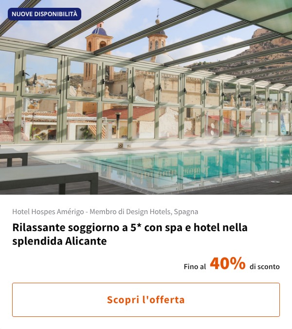 Rilassante soggiorno a 5* con spa e hotel nella splendida Alicante