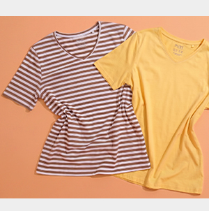 T-shirt basic in confezione doppia