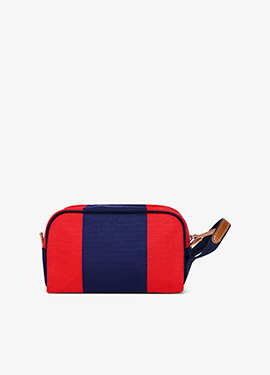 Beauty Case Boston Stripe in Blu/Rosso