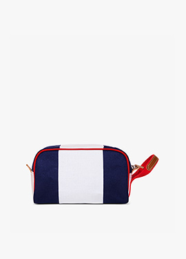 Beauty Case Boston Stripe in Bianco/Blu