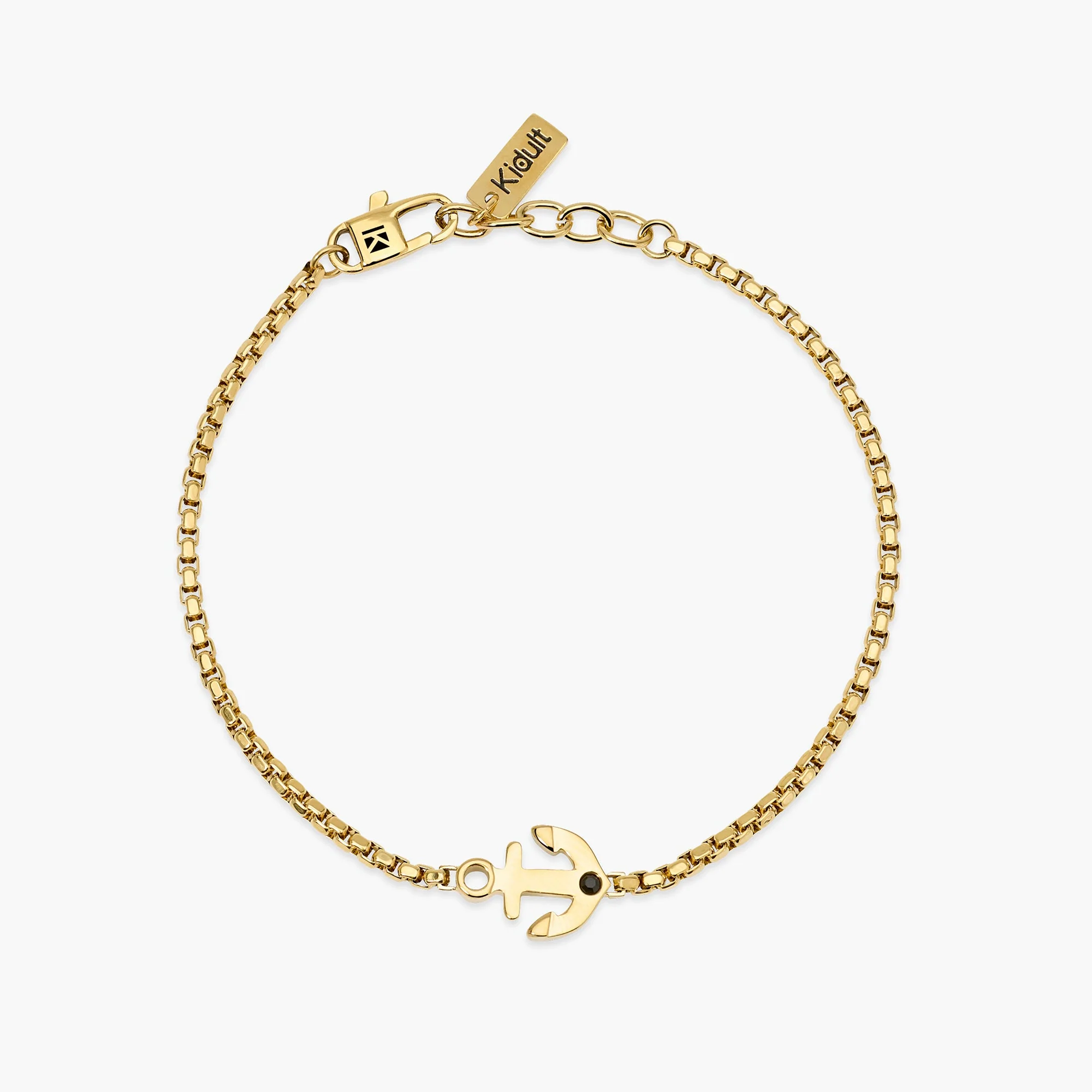 Image of Bracciale in acciaio dorato con ancora STYLE 41